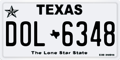 TX license plate DOL6348