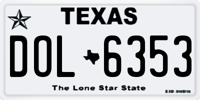 TX license plate DOL6353