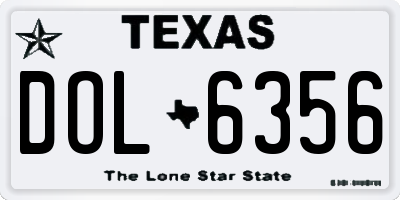 TX license plate DOL6356