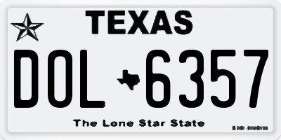 TX license plate DOL6357