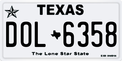 TX license plate DOL6358