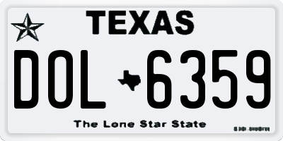 TX license plate DOL6359