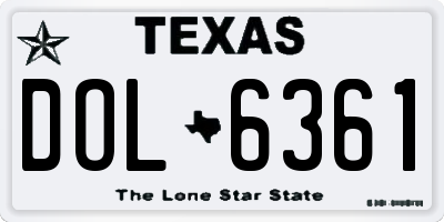 TX license plate DOL6361