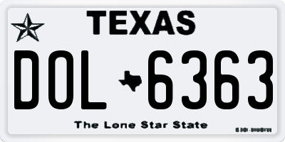 TX license plate DOL6363
