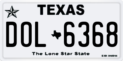 TX license plate DOL6368