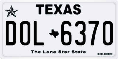 TX license plate DOL6370