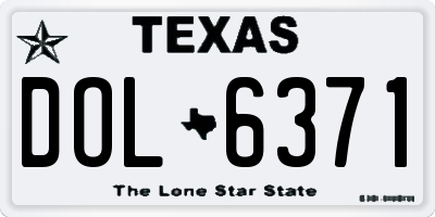 TX license plate DOL6371