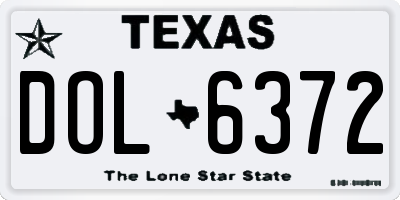 TX license plate DOL6372