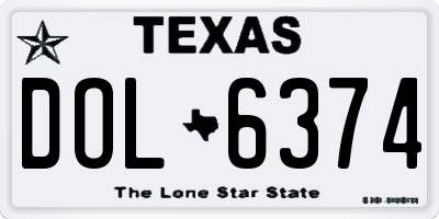 TX license plate DOL6374
