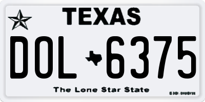 TX license plate DOL6375