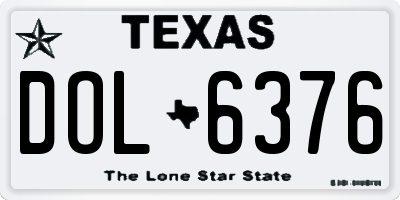 TX license plate DOL6376