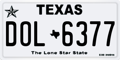 TX license plate DOL6377