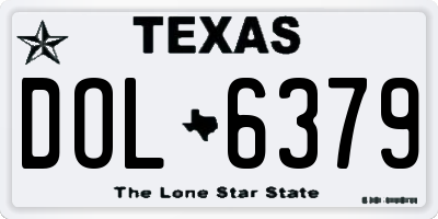 TX license plate DOL6379
