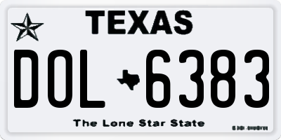 TX license plate DOL6383