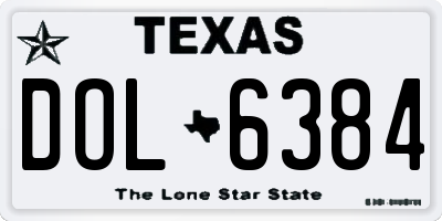 TX license plate DOL6384