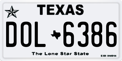 TX license plate DOL6386