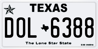 TX license plate DOL6388