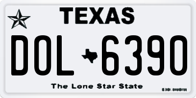 TX license plate DOL6390