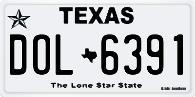 TX license plate DOL6391