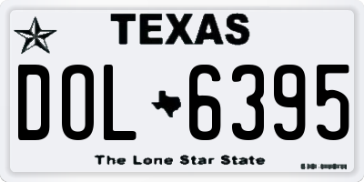 TX license plate DOL6395