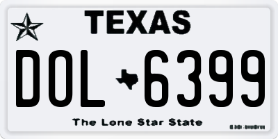 TX license plate DOL6399