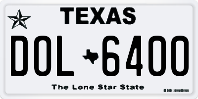 TX license plate DOL6400