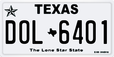 TX license plate DOL6401