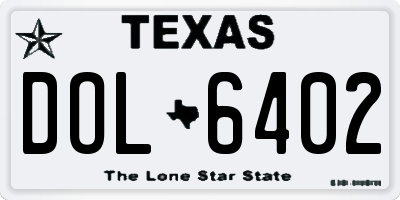 TX license plate DOL6402