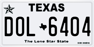 TX license plate DOL6404
