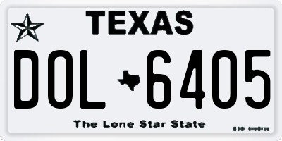 TX license plate DOL6405
