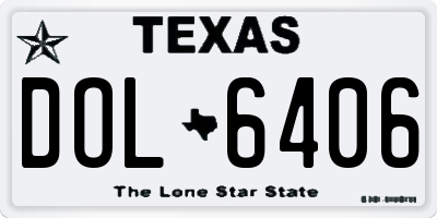 TX license plate DOL6406