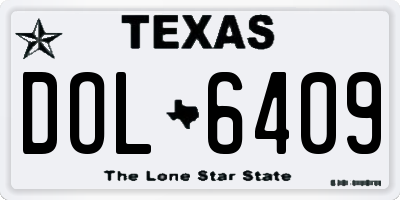 TX license plate DOL6409