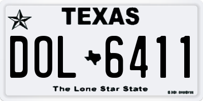 TX license plate DOL6411