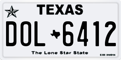 TX license plate DOL6412