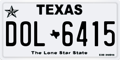 TX license plate DOL6415
