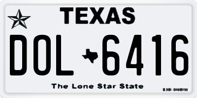 TX license plate DOL6416
