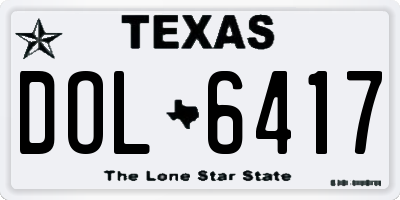 TX license plate DOL6417