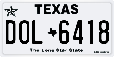 TX license plate DOL6418
