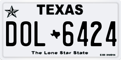 TX license plate DOL6424