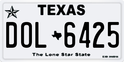TX license plate DOL6425
