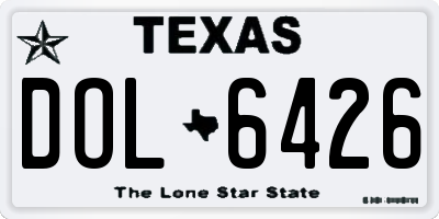 TX license plate DOL6426