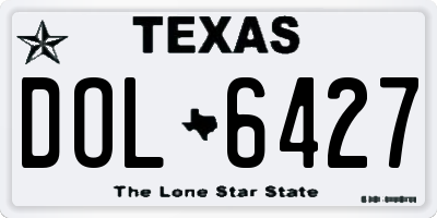 TX license plate DOL6427