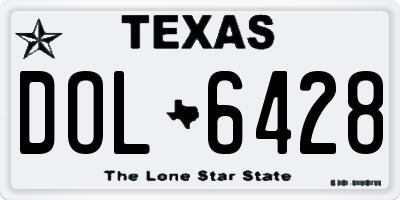 TX license plate DOL6428