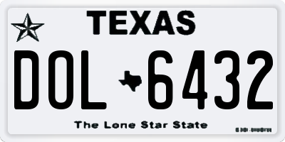 TX license plate DOL6432