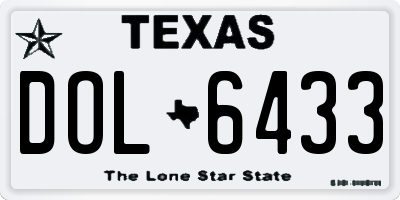 TX license plate DOL6433