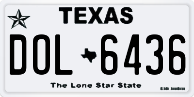 TX license plate DOL6436