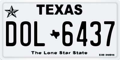 TX license plate DOL6437