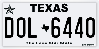 TX license plate DOL6440