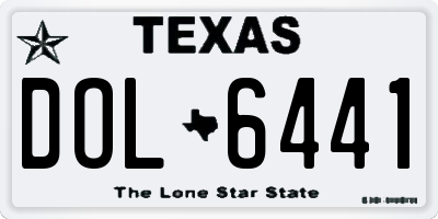 TX license plate DOL6441