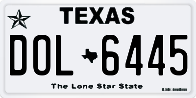 TX license plate DOL6445